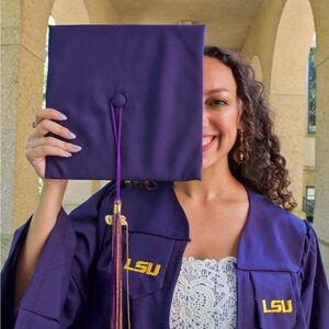 Purple Graduation Cap with Gold Tassel